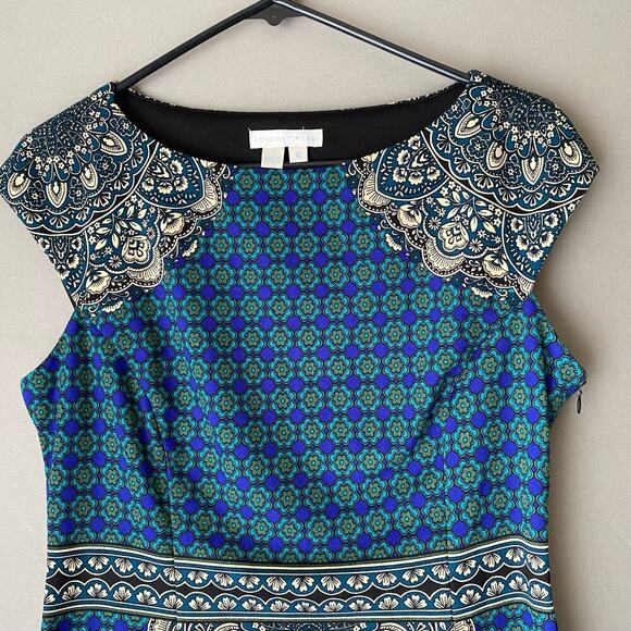 London times size 10 floral hippie, print‎ sheath career dress - Picture 2 of 8